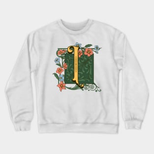 Art Nouveau Letter I, Ornamental Letter I, Art Deco Crewneck Sweatshirt